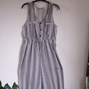 Women’s M Urban Renewal Jumpsuit White and Blue Tank Top, Long Pants